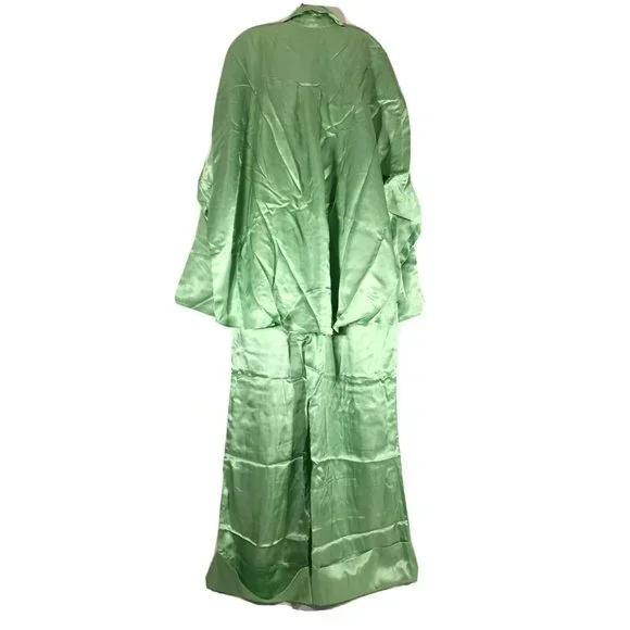 Sleeper Womens Sizeless Pajama Set Shirt With Pants One Size Mint Green - Picture 4 of 13